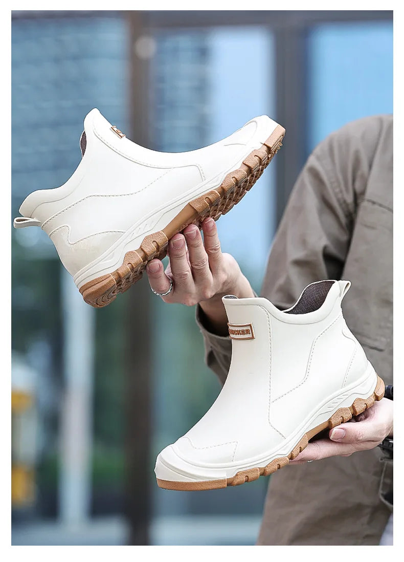 Men’s Waterproof Wear-Resistant Rubber Short Boots